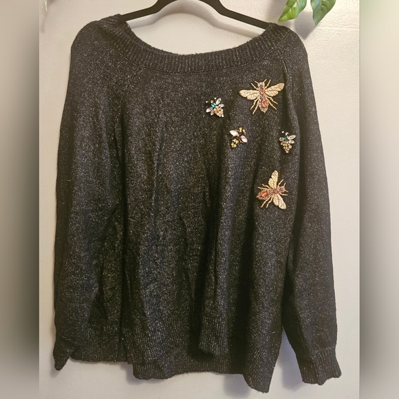 loralette Sweaters - Loralette Bejeweled Sweater Women Plus Size (3X)